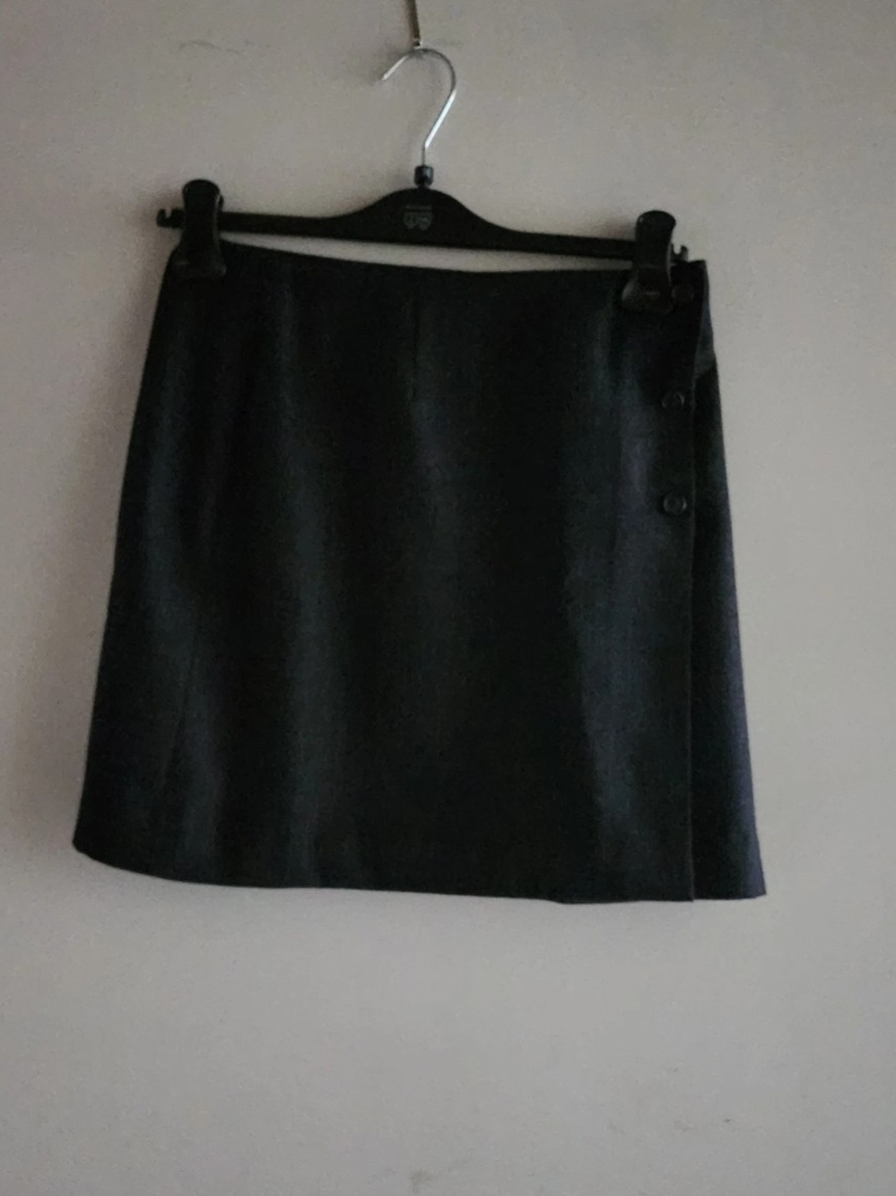 INC International Concepts Black Mini Skirt with Side Button